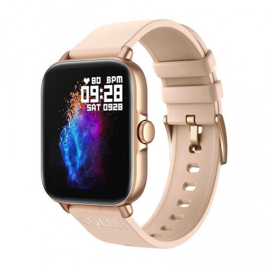 Colmi P28 Plus Aluminium Smartwatch με Παλμογράφο Χρυσό