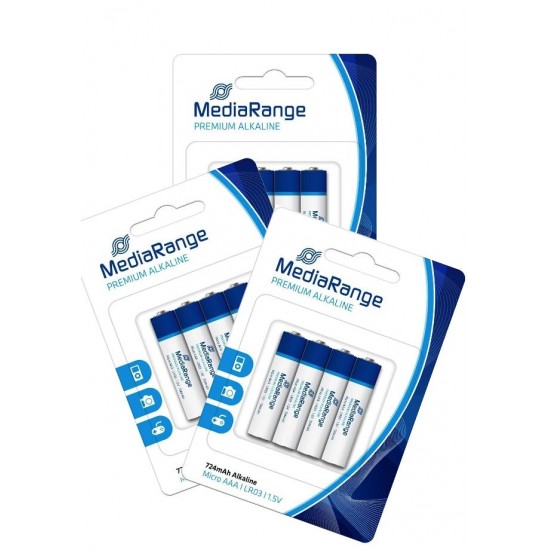 MediaRange Premium Αλκαλικές Μπαταρίες AAA 1.5V 4τμχ (3 pack)