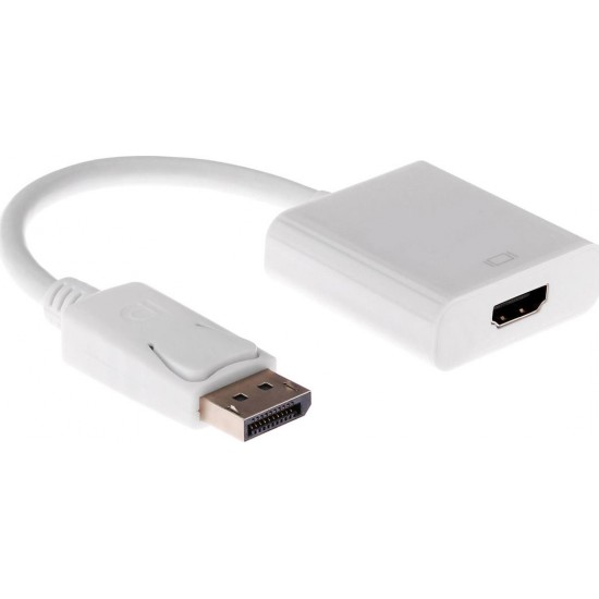 Powertech Display Port to HDMI Μετατροπέας DisplayPort male σε HDMI female Λευκό