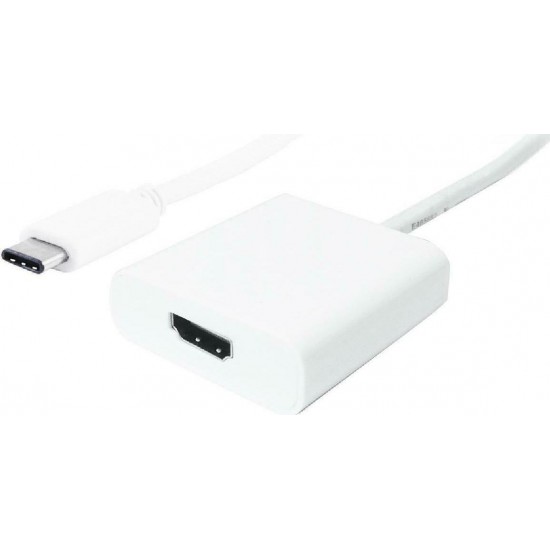 Powertech Μετατροπέας USB-C male σε HDMI female Λευκό (PTH-037)