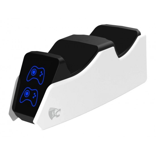 Roar Dual Charging Station Βάση Φόρτισης για 2 χειριστήρια PS5 LED Λευκή