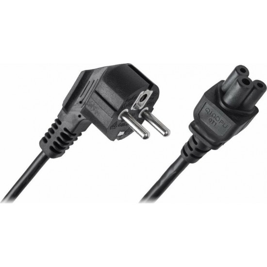 Schuko - IEC C5 Cable 1.5m Μαύρο