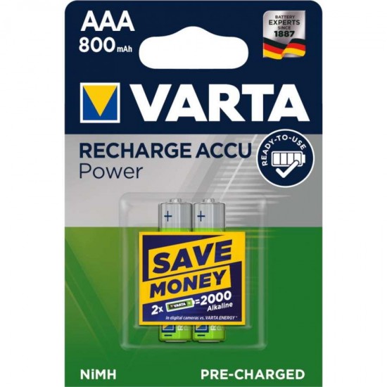 Varta Ready2Use AAA 800mAh επαναφορτιζόμενες μπαταρίες (2τμχ)