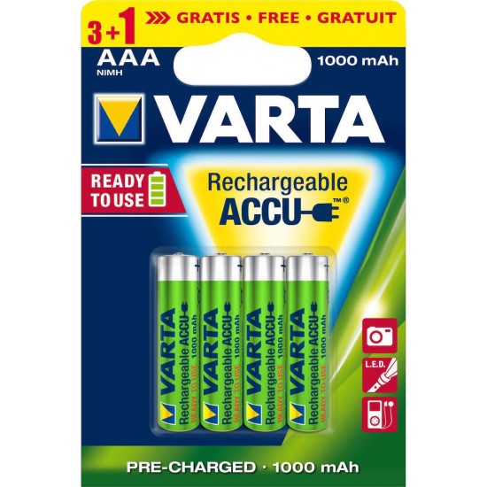 Varta  AAA 1000mAh Rechargable 3+1 (4τμχ)