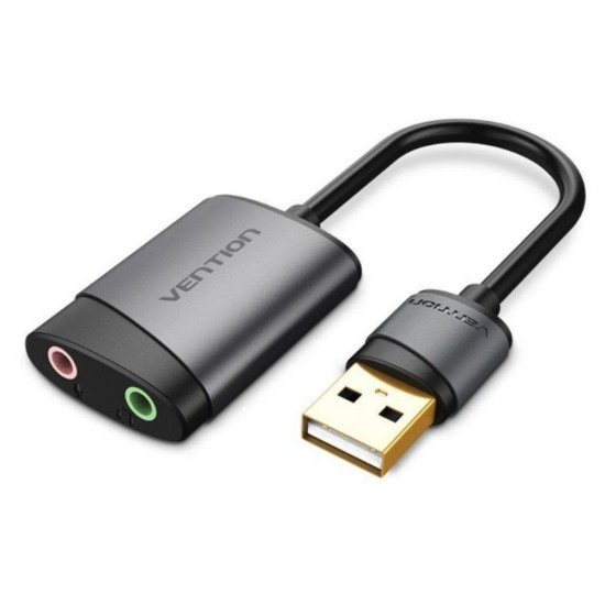 Vention Εξωτερική USB Κάρτα Ήχου Γκρι