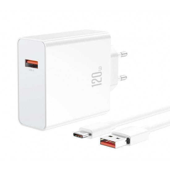 XO Φορτιστής και Καλώδιο USB-C 120W Quick Charge 3.0 (L128)