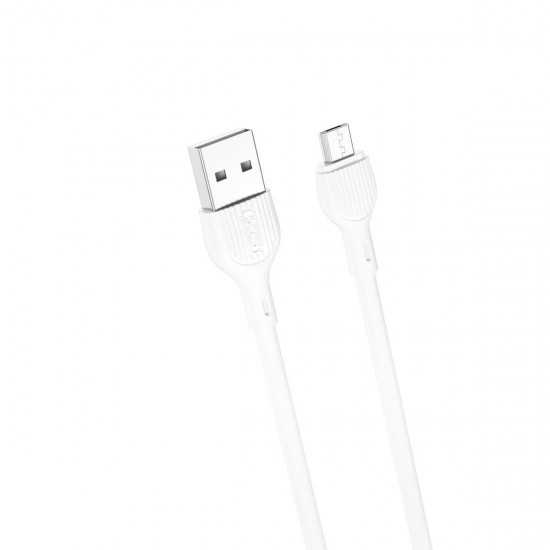 XO NB200 Regular USB 2.0 to micro USB Cable Λευκό 2m